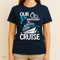 Our 5th Wedding Anniversary Cruise 5 Years Anniversary T-Shirt thumb 4