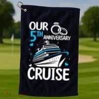 Our 5th Wedding Anniversary Cruise 5 Years Anniversary Golf Towel thumb 1