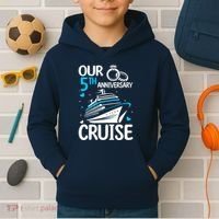 Our 5th Wedding Anniversary Cruise 5 Years Anniversary Kids Hoodie thumb 2