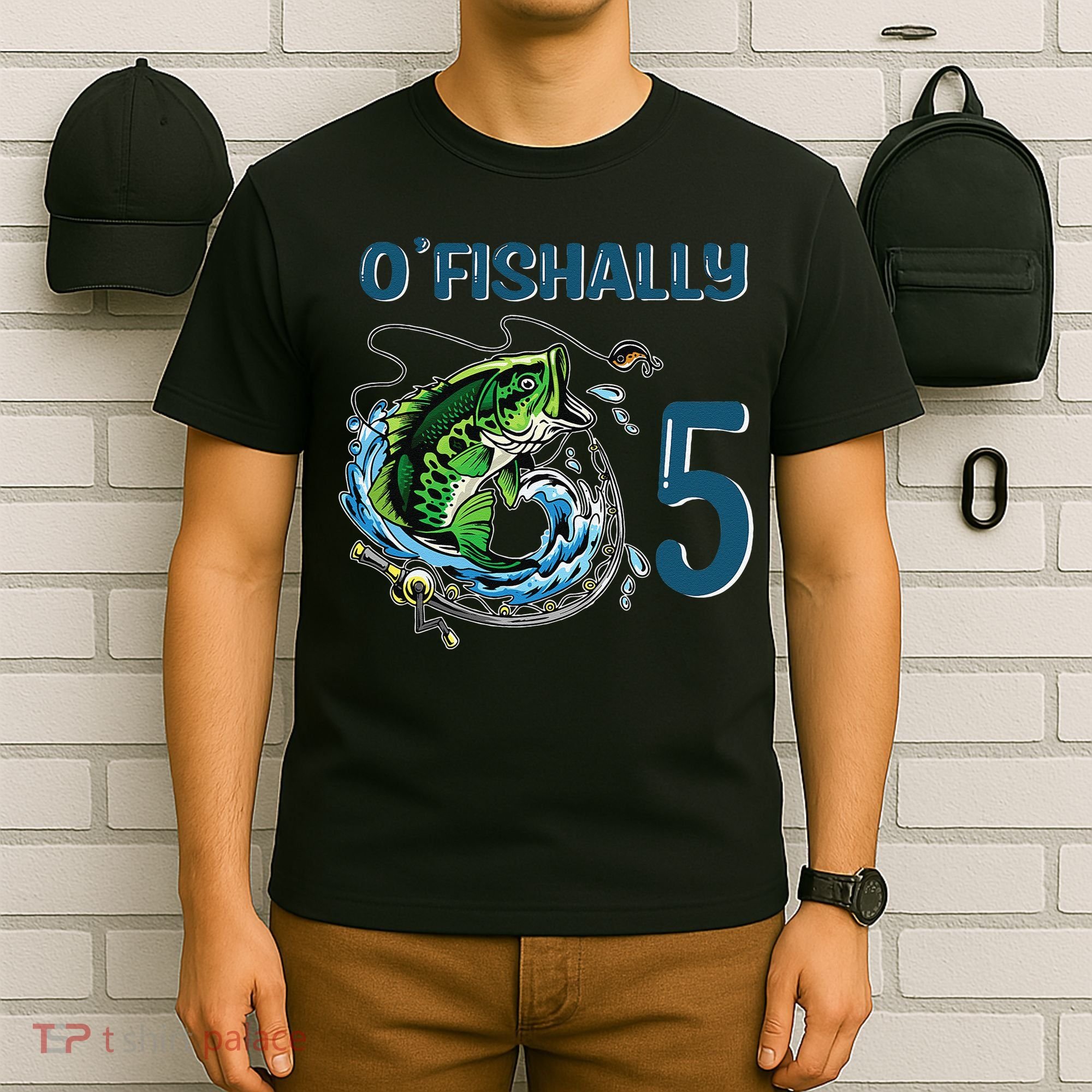 OFishally 5 Years Old Fisherman 5th Birthday Fishing T-Shirt