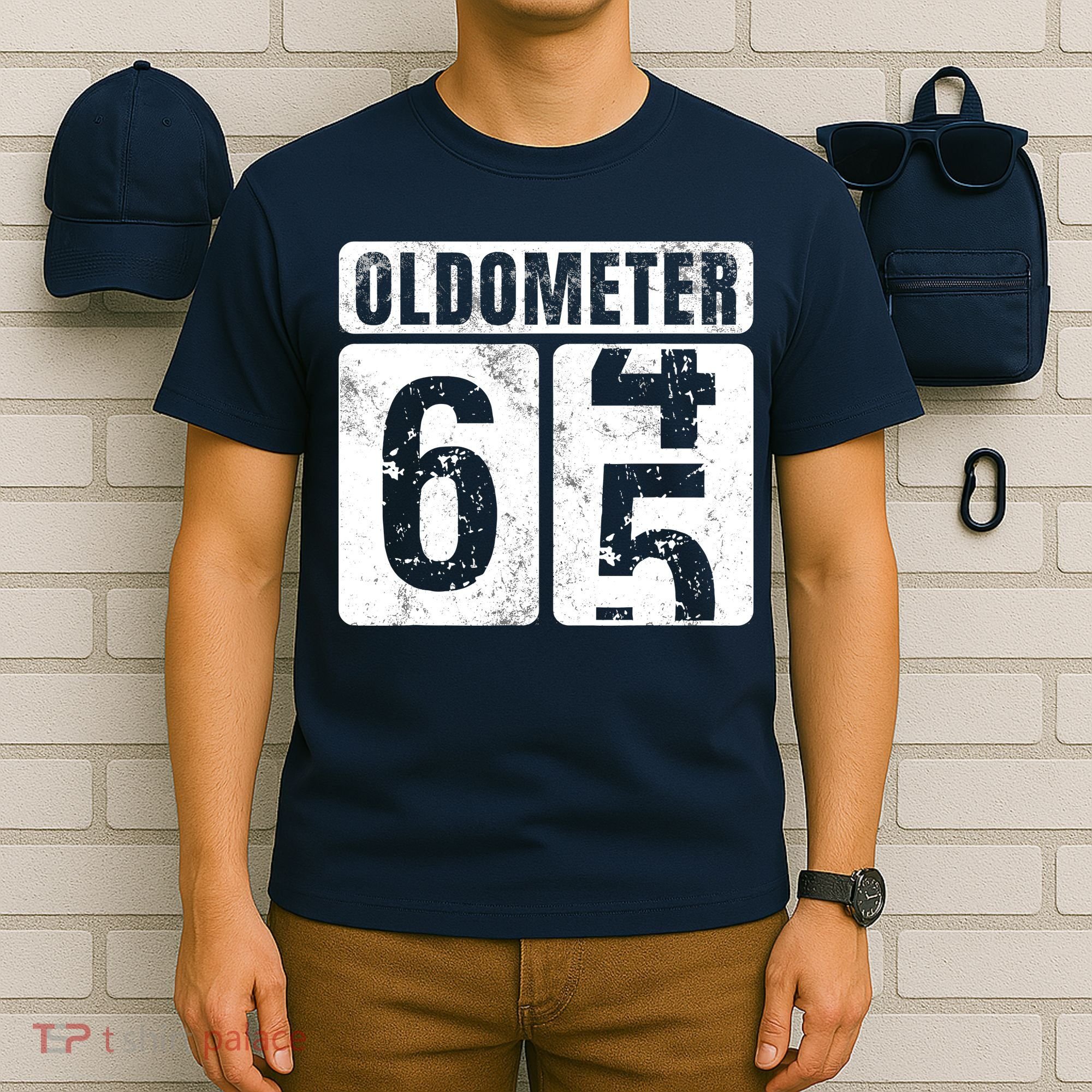 Oldometer 65 Vintage Funny 65th Birthday Gift Idea T-Shirt