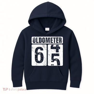 Oldometer 65 Vintage Funny 65th Birthday Gift Idea Kids Hoodie