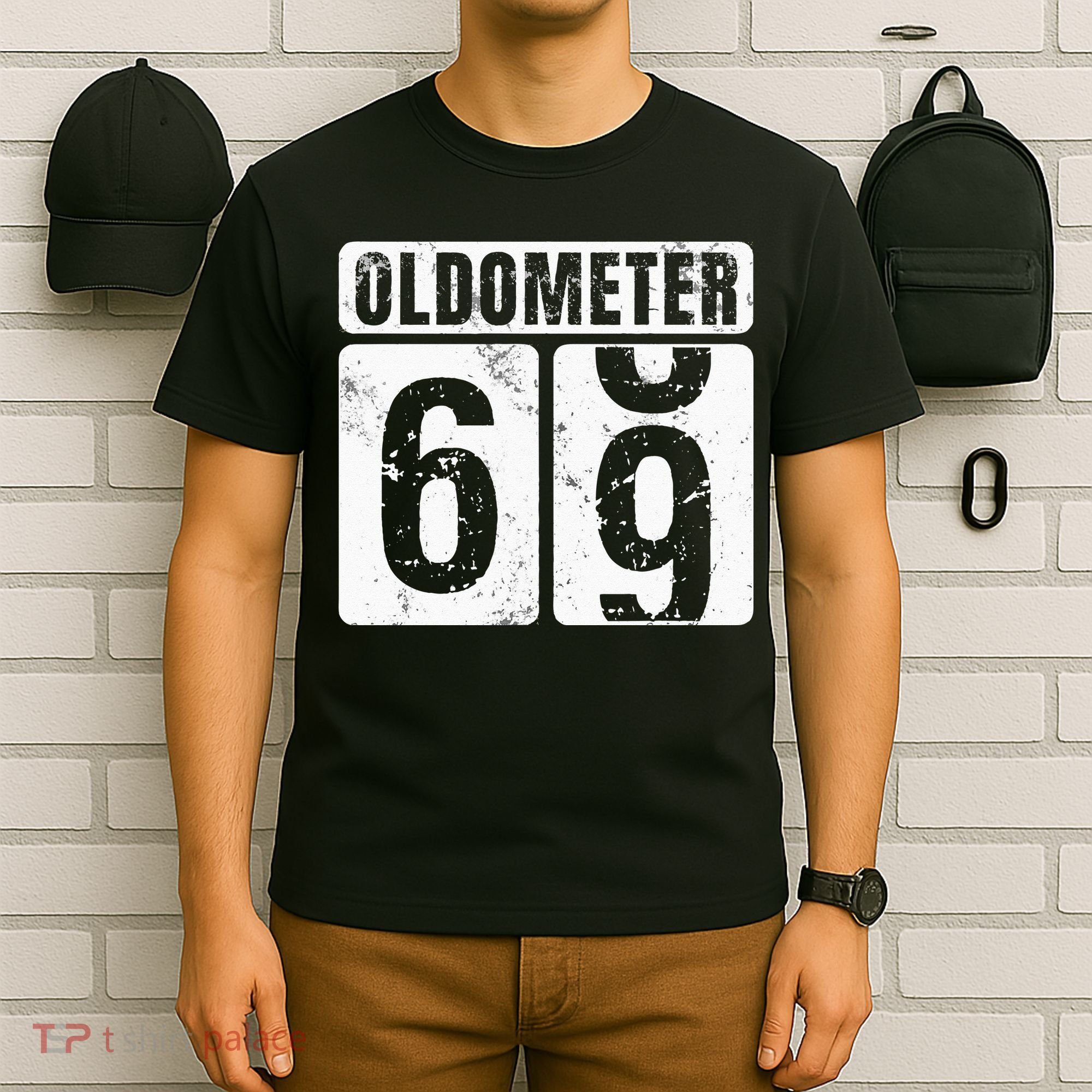 Oldometer 69 Vintage Funny 69th Birthday Gift Idea T-Shirt