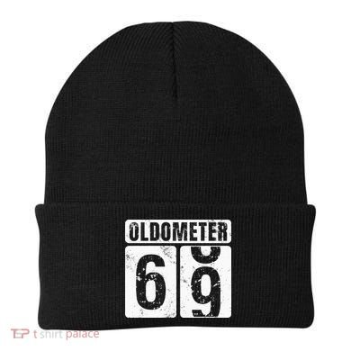 Oldometer 69 Vintage Funny 69th Birthday Gift Idea Beanie