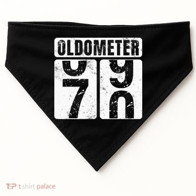 Oldometer 70 Vintage Funny 70th Birthday Gift Idea USA-Made Doggie Bandana