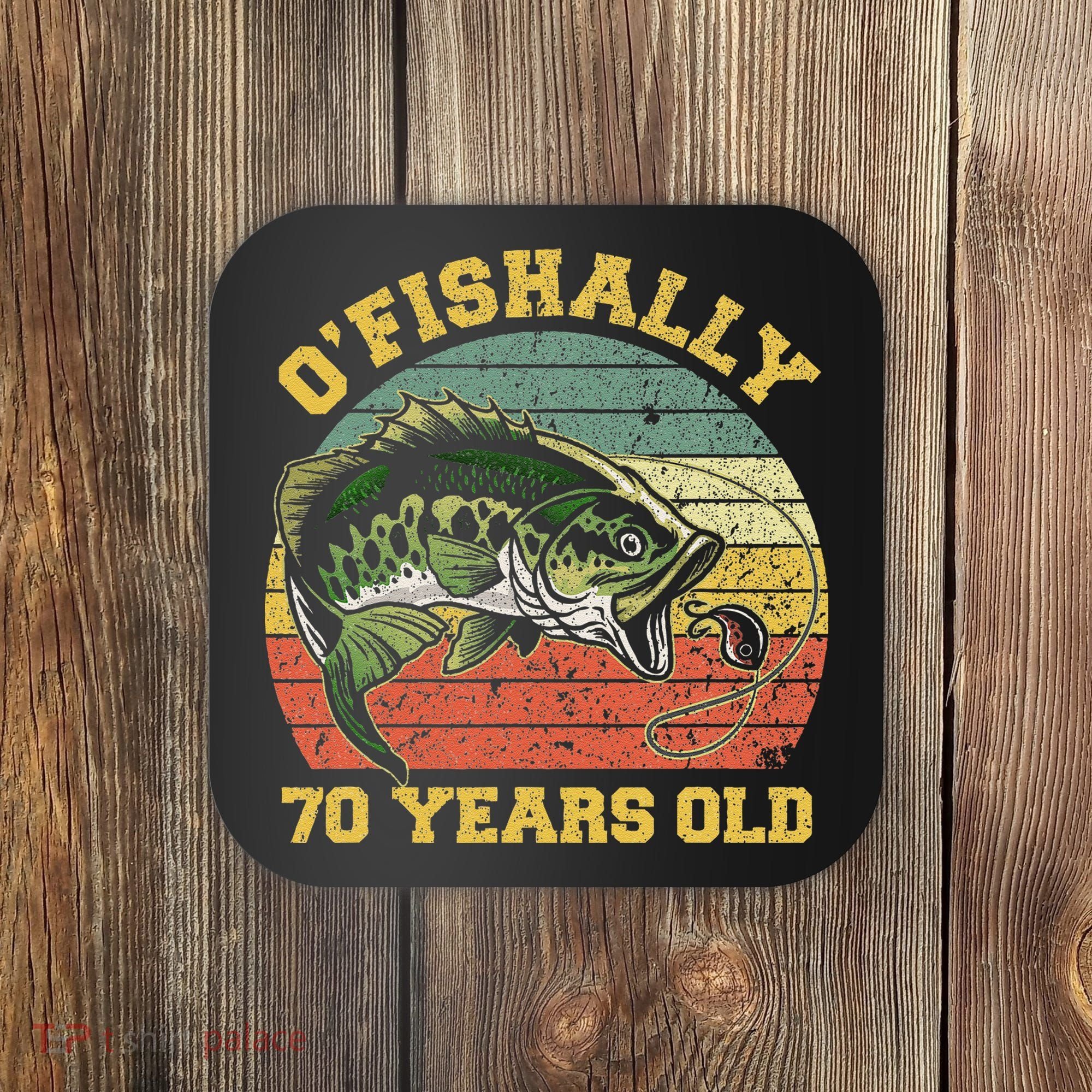 OFishally 70 Years Old Fishing Birthday Theme Party 70th Coaster