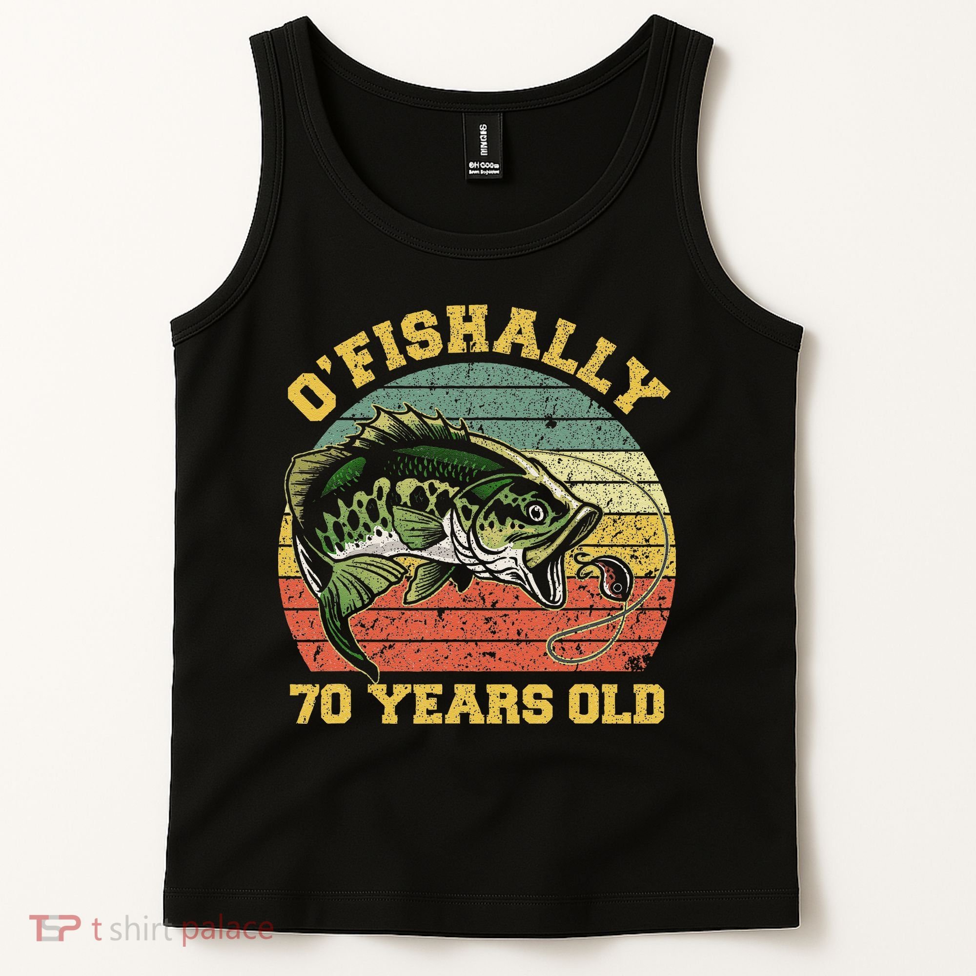 OFishally 70 Years Old Fishing Birthday Theme Party 70th Tank Top