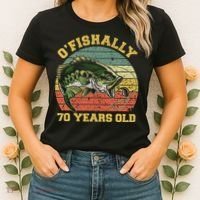 OFishally 70 Years Old Fishing Birthday Theme Party 70th Women's T-Shirt thumb 2