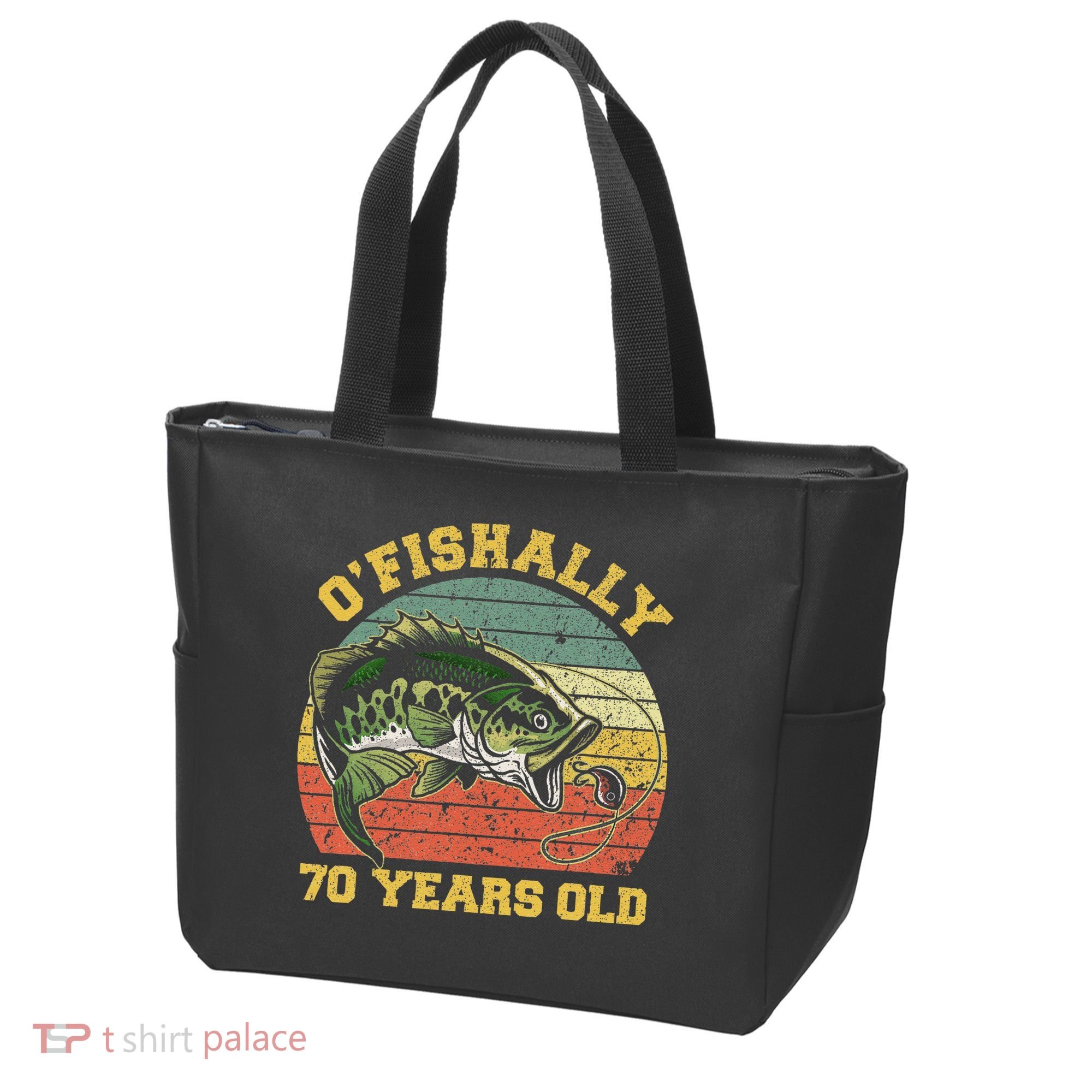 OFishally 70 Years Old Fishing Birthday Theme Party 70th Tote Bag