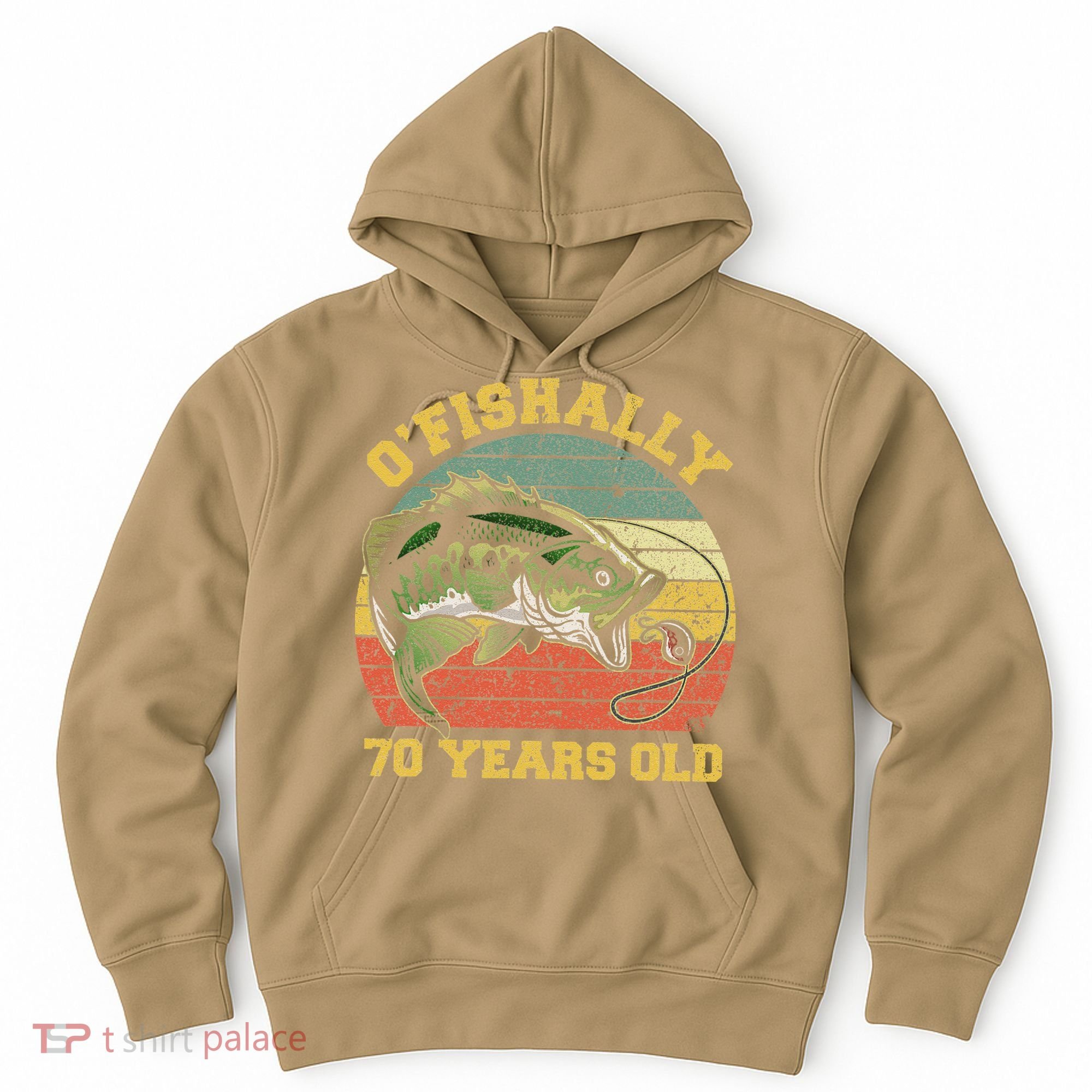 OFishally 70 Years Old Fishing Birthday Theme Party 70th Hoodie
