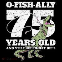 OFishAlly 75 Years Old Fishing Dinosaur 75th Birthday Coffee Mug thumb 5