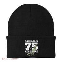 OFishAlly 75 Years Old Fishing Dinosaur 75th Birthday Beanie thumb 0