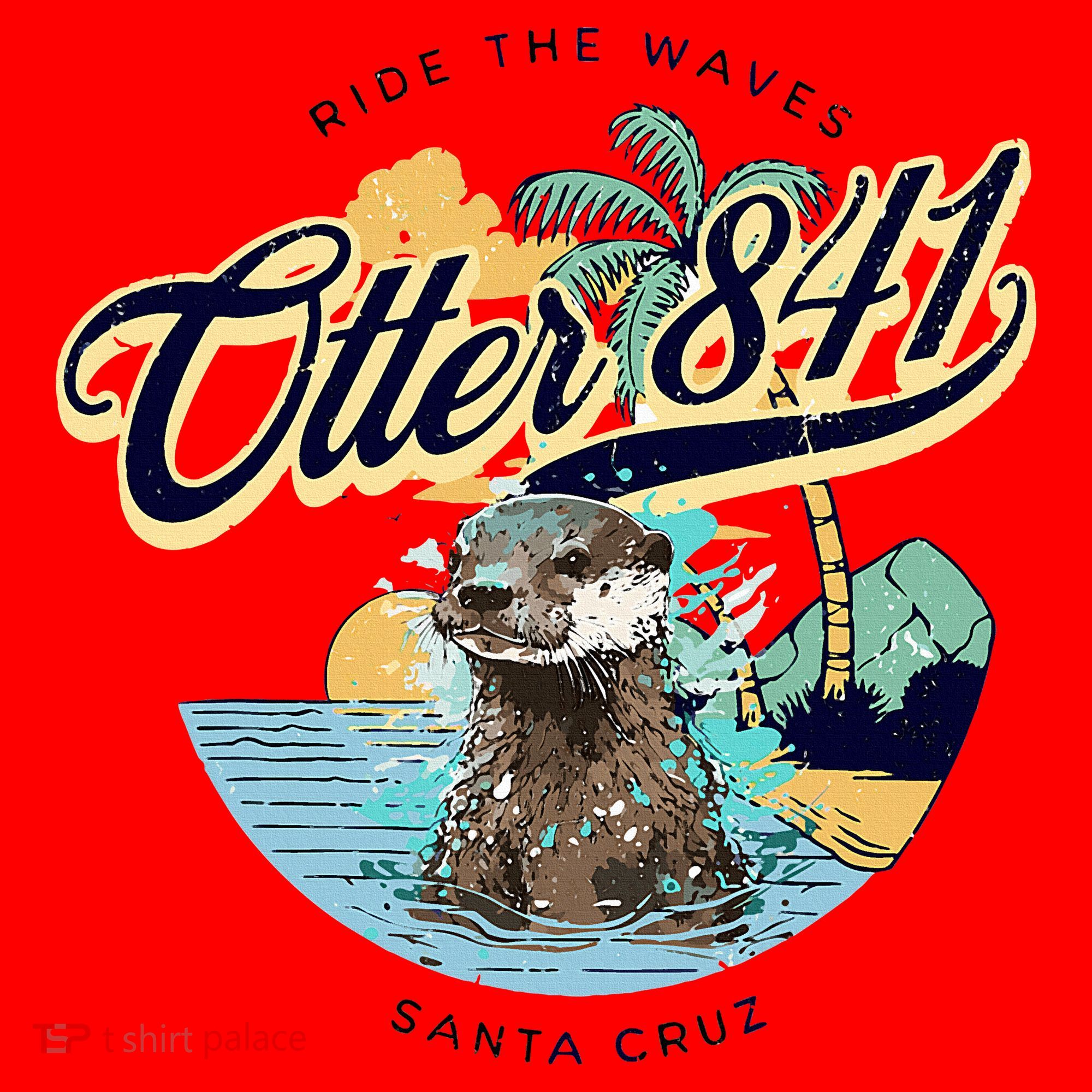 Otter 841 Surfing Otter 841 California Surf Board Otter 841 Santa Hat