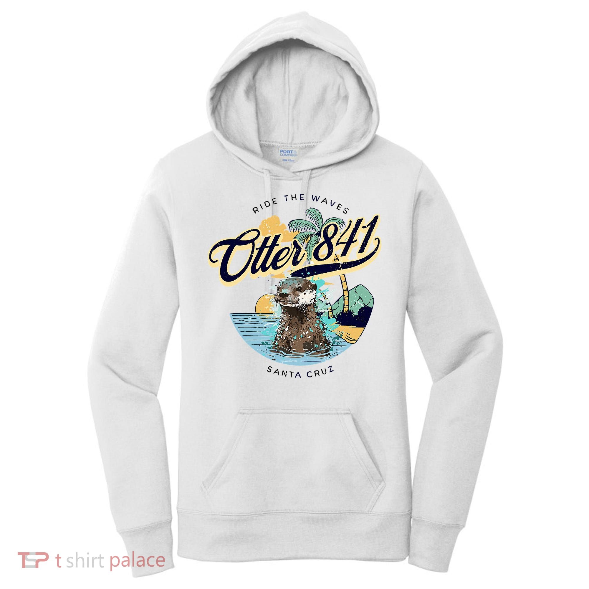 Otter 841 Surfing Otter 841 California Surf Board Otter 841 Women's Hoodie