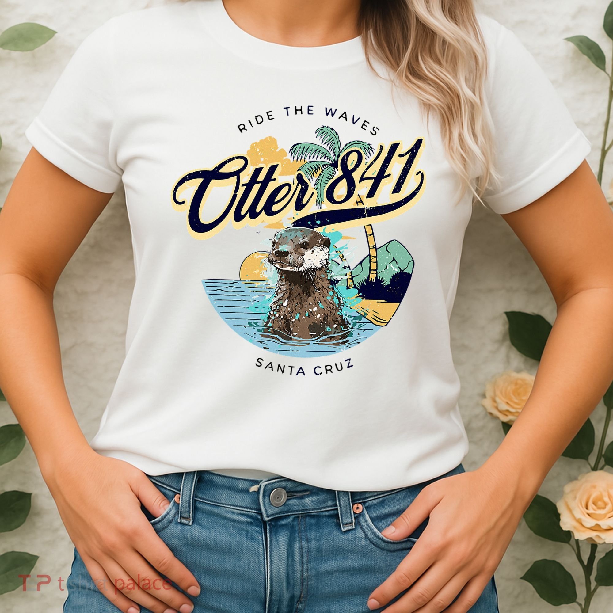 Otter 841 Surfing Otter 841 California Surf Board Otter 841 Women's T-Shirt