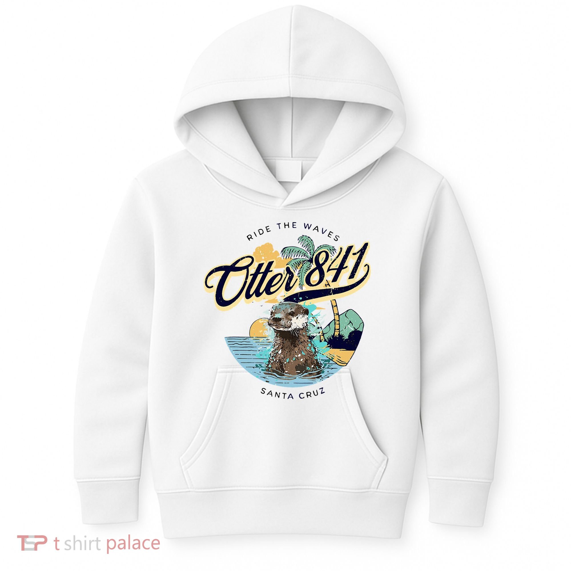 Otter 841 Surfing Otter 841 California Surf Board Otter 841 Kids Hoodie