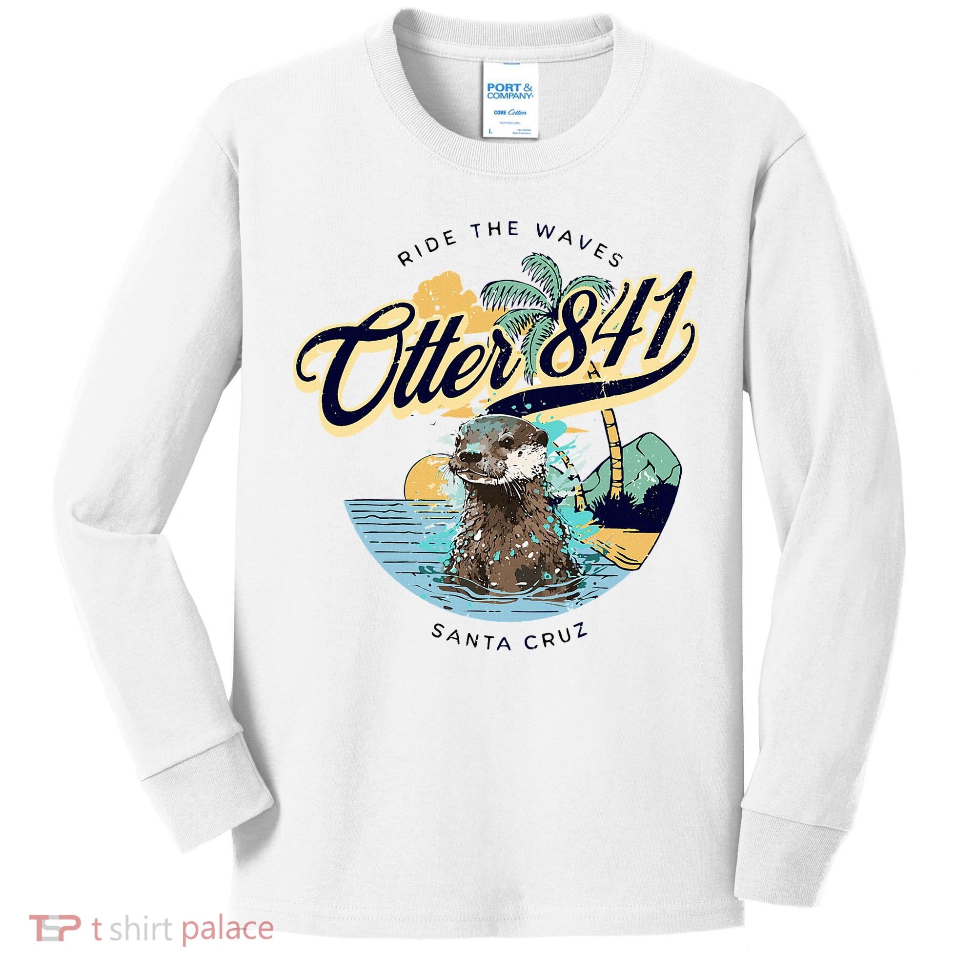 Otter 841 Surfing Otter 841 California Surf Board Otter 841 Kids Long Sleeve Shirt