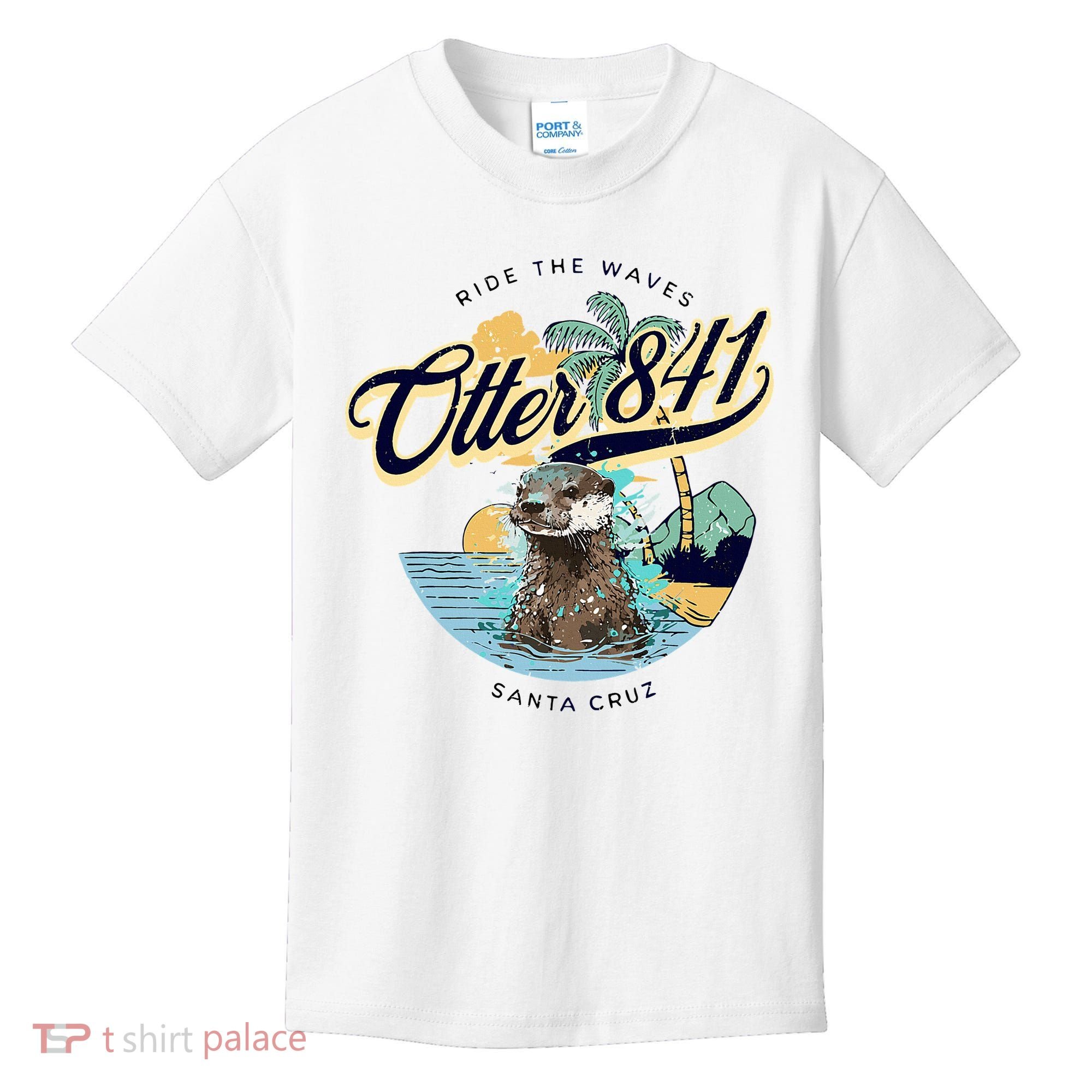 Otter 841 Surfing Otter 841 California Surf Board Otter 841 Kids T-Shirt