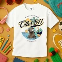 Otter 841 Surfing Otter 841 California Surf Board Otter 841 Kids T-Shirt thumb 3