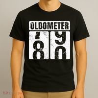 Oldometer 80 Vintage Funny 80th Birthday Gift Idea T-Shirt thumb 3