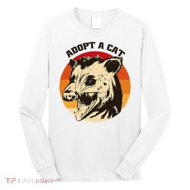 Opossum Adopt A Cat Vintage Funny Possum Long Sleeve Shirt