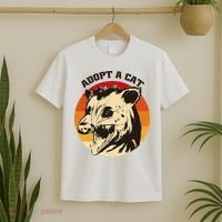 Opossum Adopt A Cat Vintage Funny Possum T-Shirt thumb 2