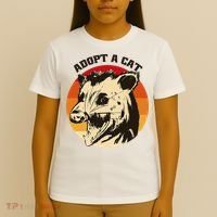 Opossum Adopt A Cat Vintage Funny Possum T-Shirt thumb 4