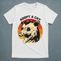 Opossum Adopt A Cat Vintage Funny Possum T-Shirt thumb 5