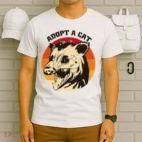 Opossum Adopt A Cat Vintage Funny Possum T-Shirt thumb 6