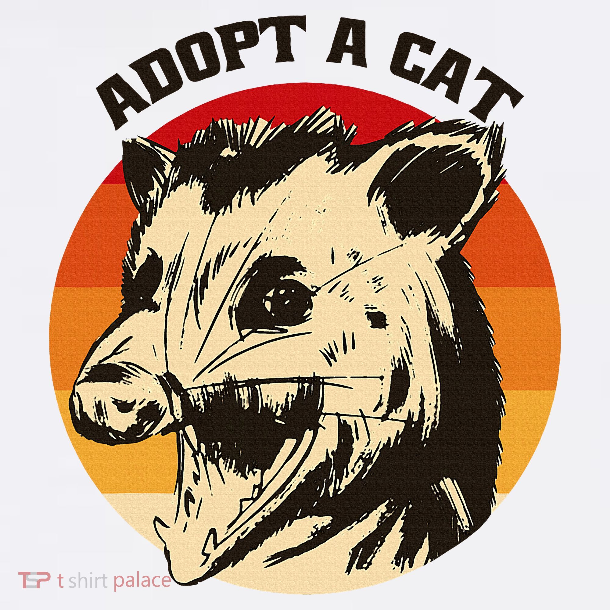 Opossum Adopt A Cat Vintage Funny Possum T-Shirt