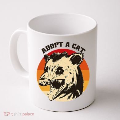 Opossum Adopt A Cat Vintage Funny Possum Coffee Mug