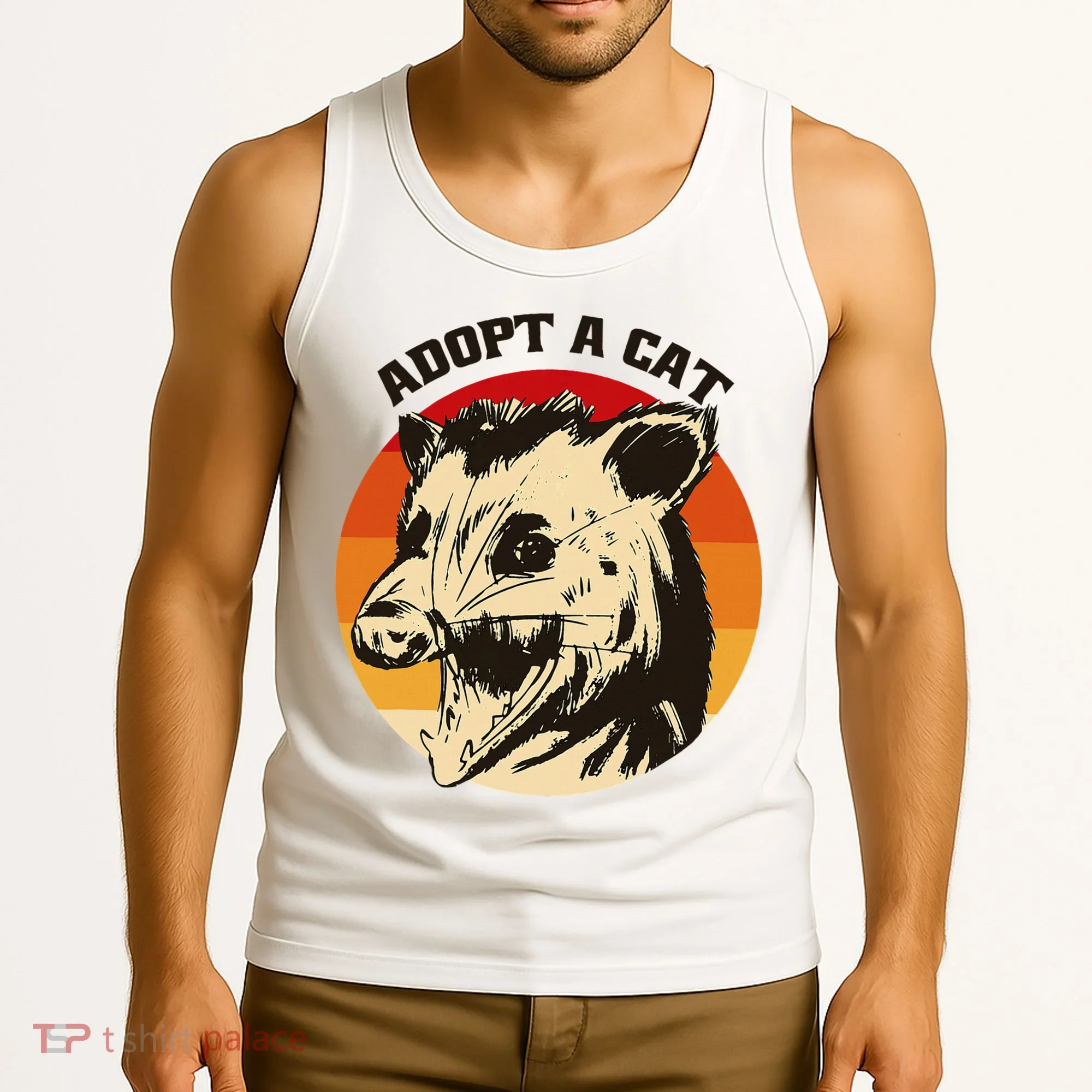 Opossum Adopt A Cat Vintage Funny Possum Tank Top