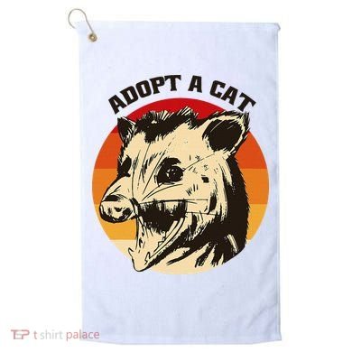 Opossum Adopt A Cat Vintage Funny Possum Golf Towel