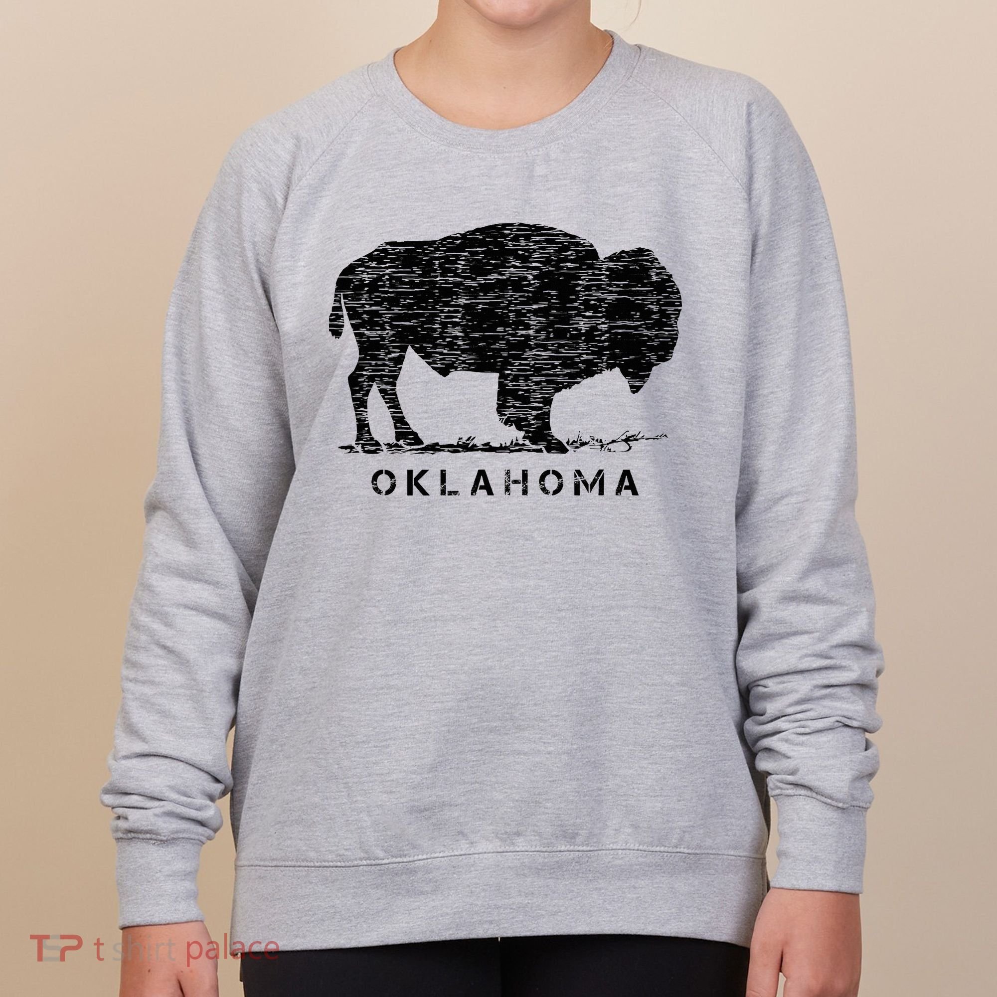 Oklahoma And American Buffalo Bison Women's Sweatshirt