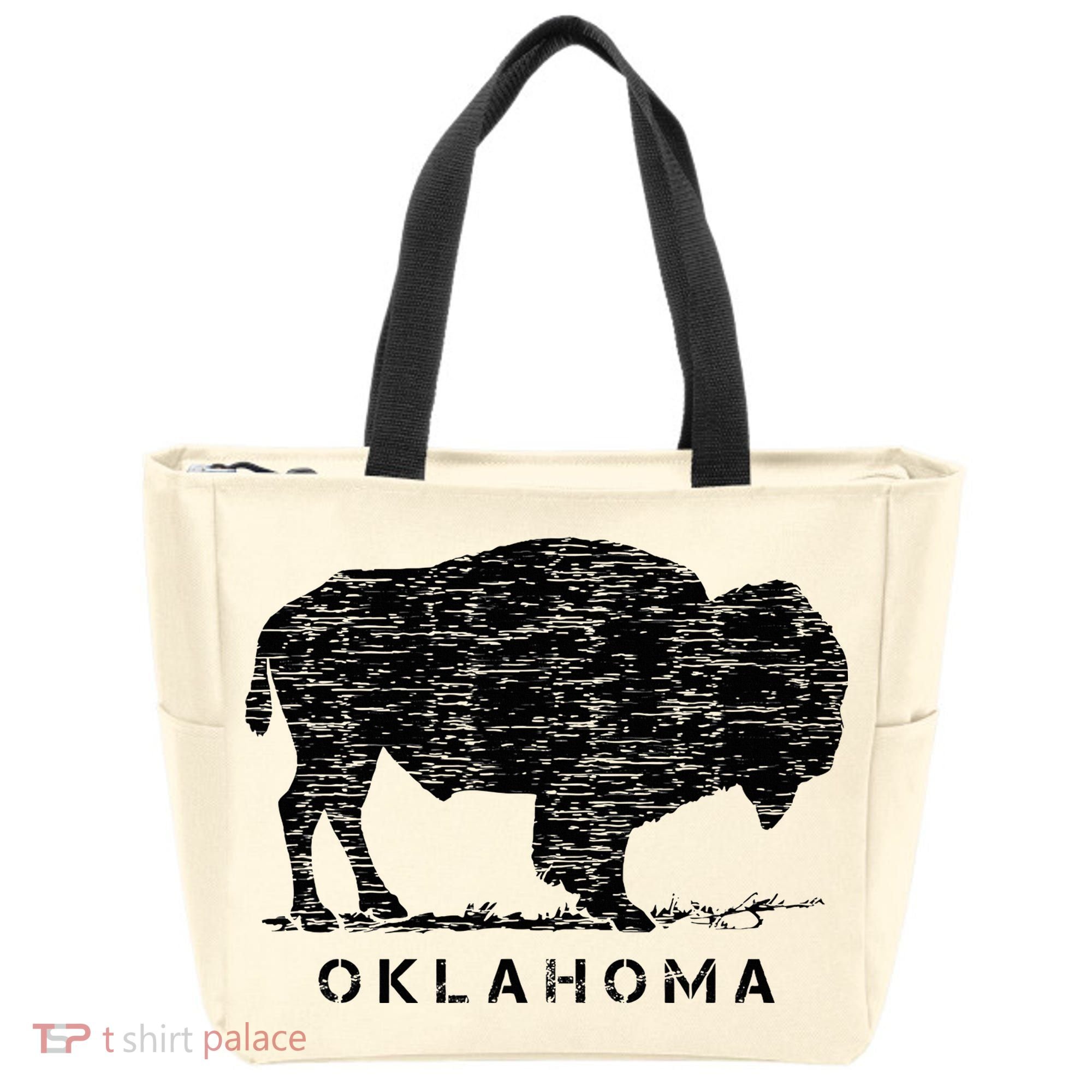Oklahoma And American Buffalo Bison Tote Bag