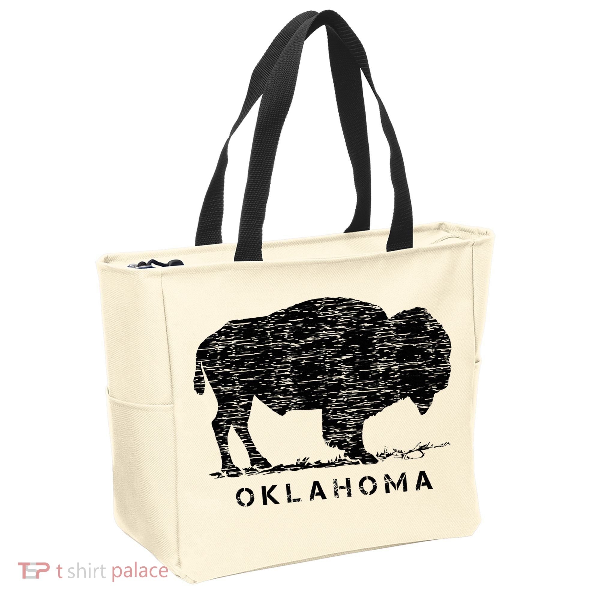 Oklahoma And American Buffalo Bison Tote Bag