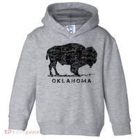Oklahoma And American Buffalo Bison Toddler Hoodie thumb 0