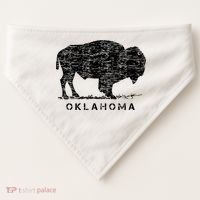 Oklahoma And American Buffalo Bison USA-Made Doggie Bandana thumb 0