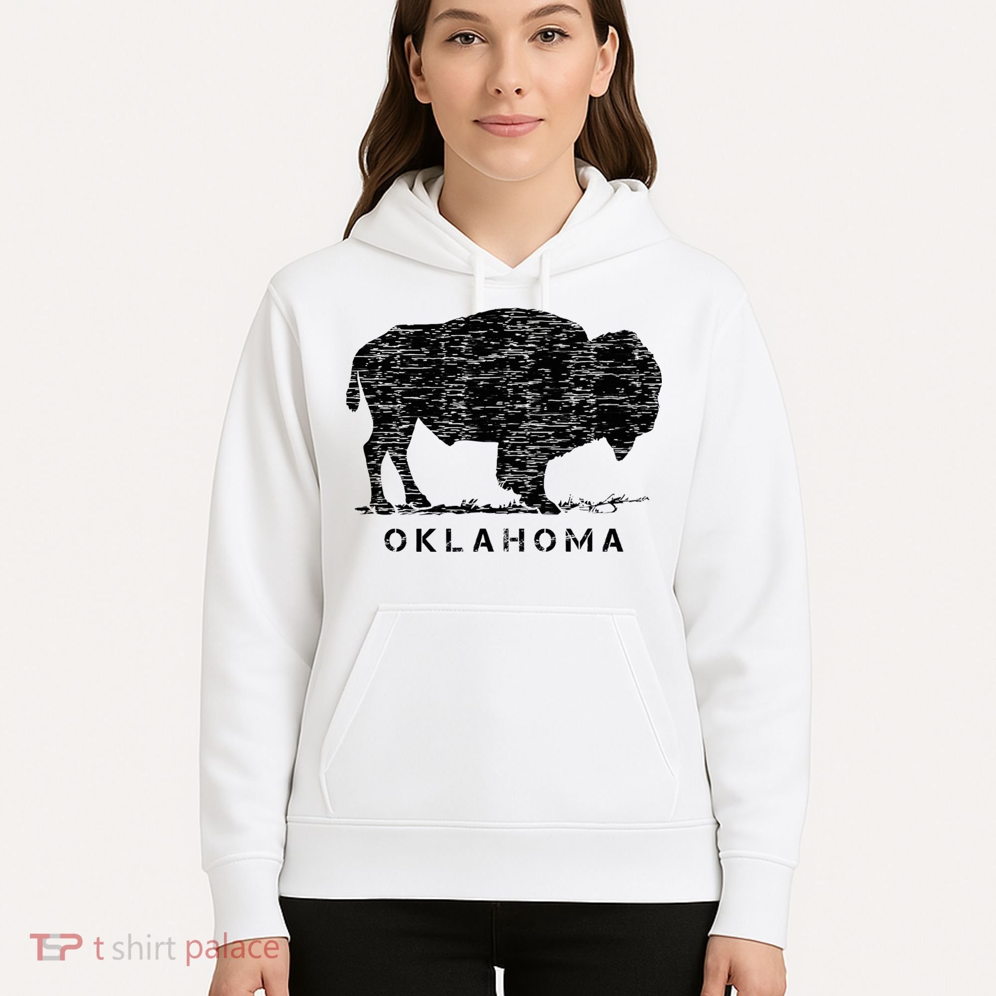 Oklahoma And American Buffalo Bison Hoodie