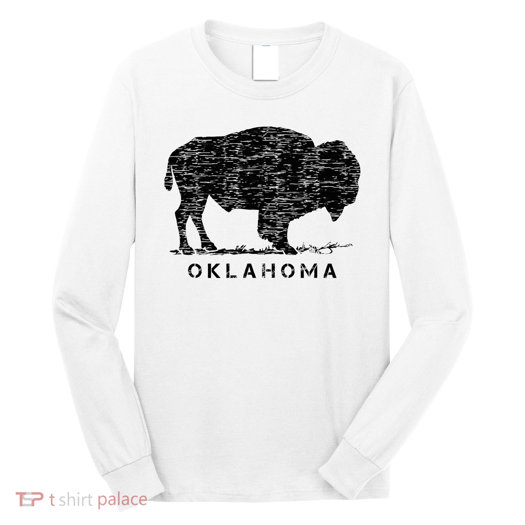 Oklahoma And American Buffalo Bison Long Sleeve Shirt