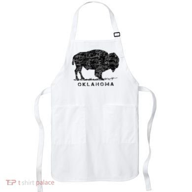 Oklahoma And American Buffalo Bison Apron