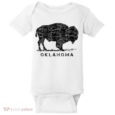 Oklahoma And American Buffalo Bison Baby Bodysuit