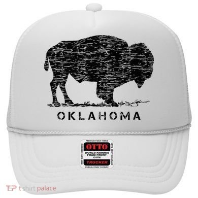 Oklahoma And American Buffalo Bison Hat