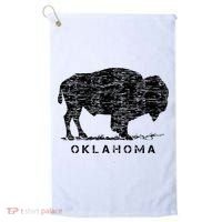Oklahoma And American Buffalo Bison Golf Towel thumb 0