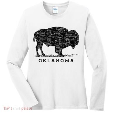 Oklahoma And American Buffalo Bison Women's Long Sleeve Shirt