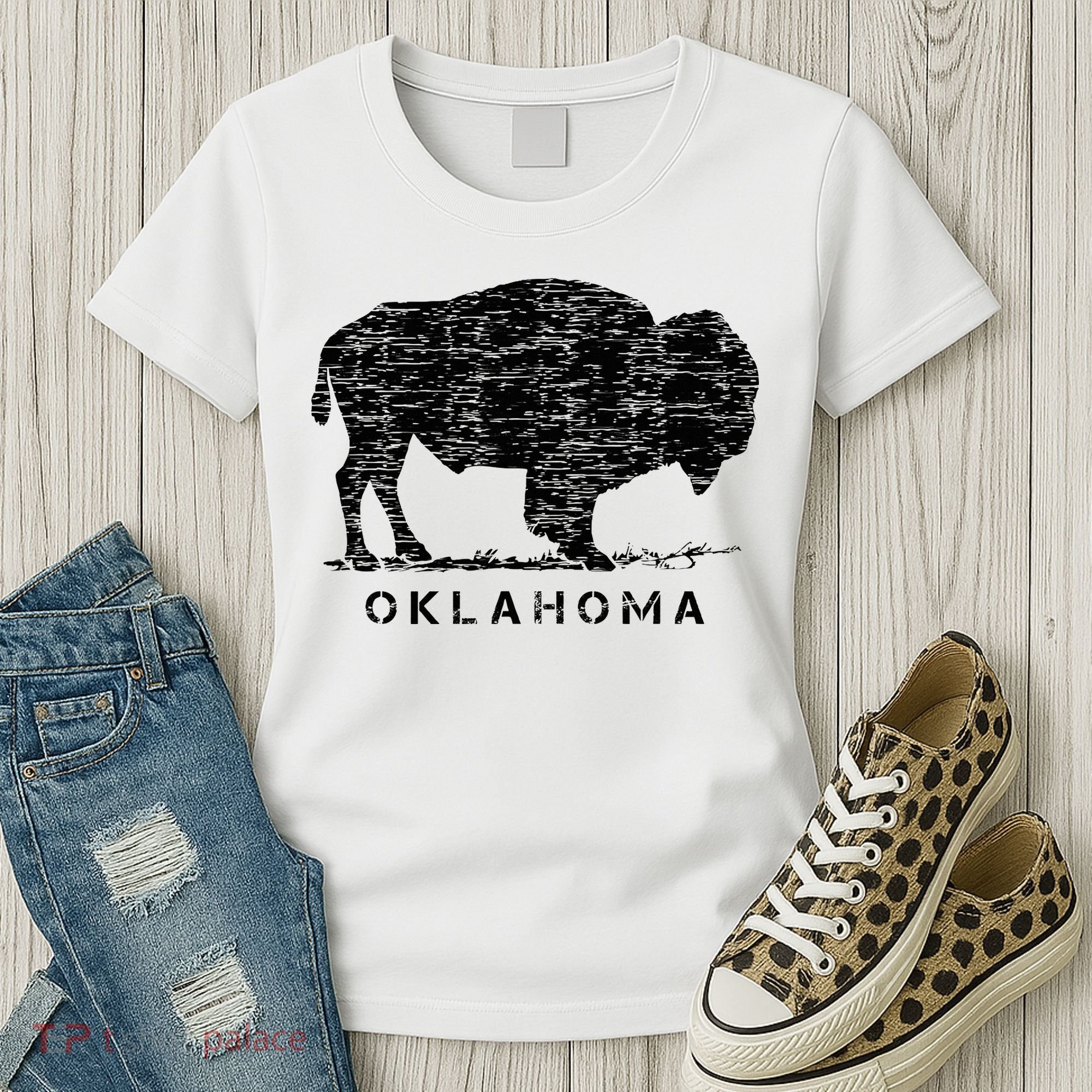 Oklahoma And American Buffalo Bison Women's T-Shirt