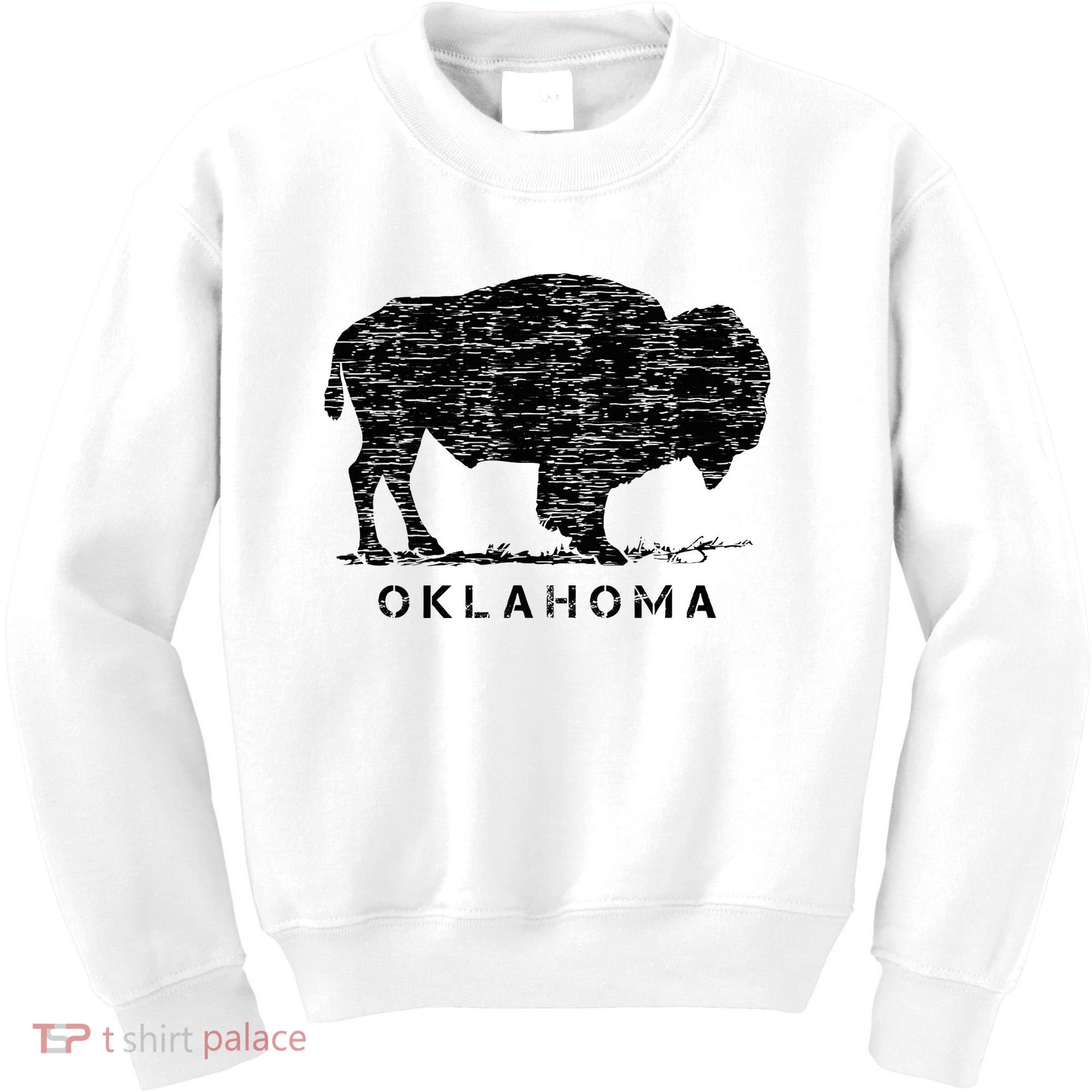 Oklahoma And American Buffalo Bison Kids Sweatshirt