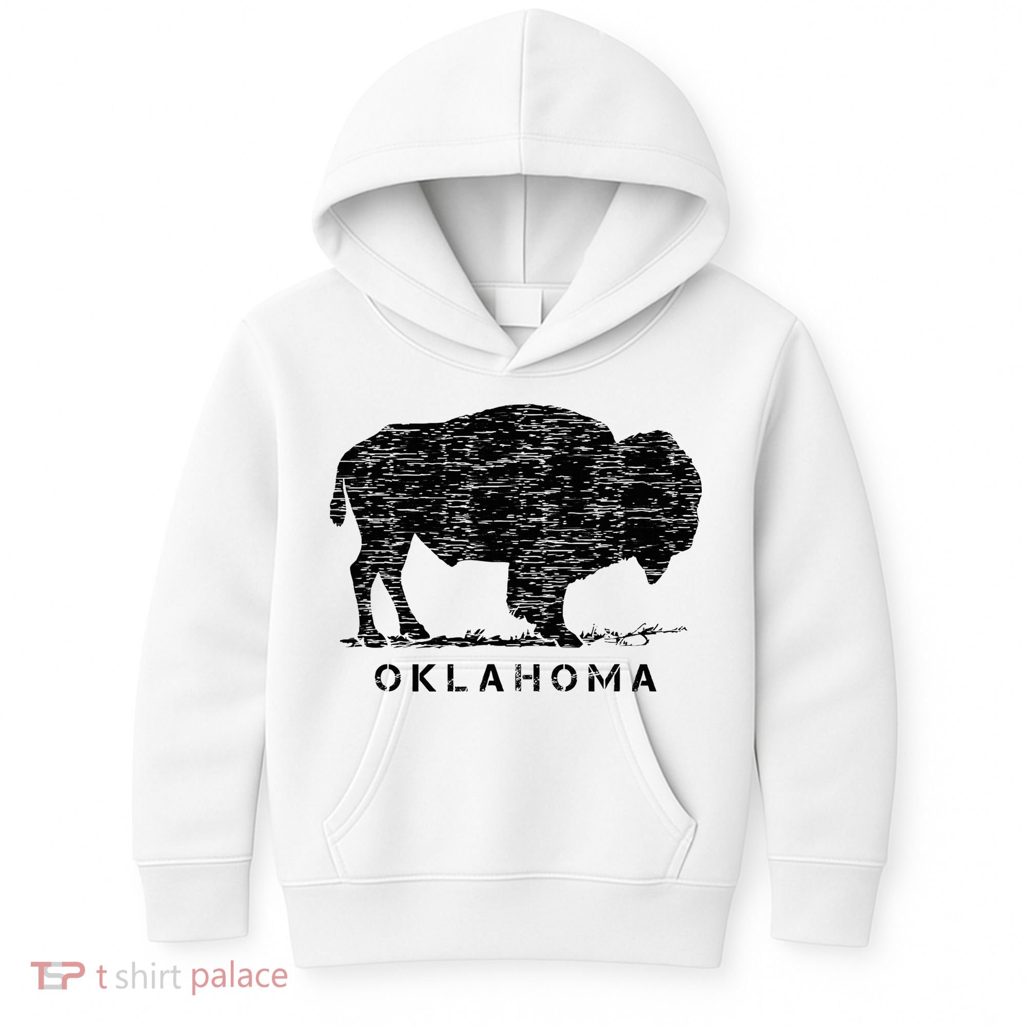 Oklahoma And American Buffalo Bison Kids Hoodie
