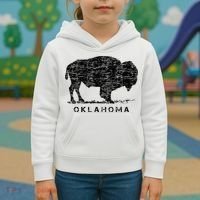 Oklahoma And American Buffalo Bison Kids Hoodie thumb 3