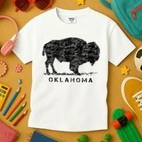 Oklahoma And American Buffalo Bison Kids T-Shirt thumb 3